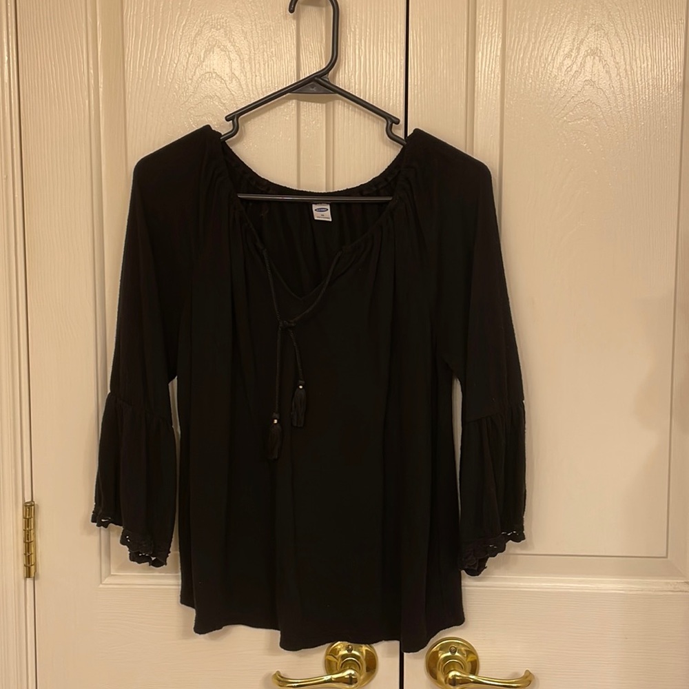 Old Navy Black Peasant Top